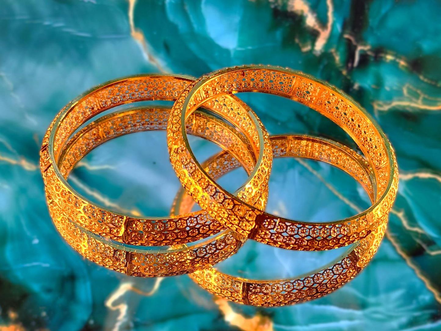 Golden Honeycomb Festive Bangles