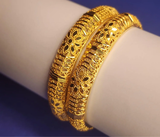 Golden Antique Finish Festive Bangles