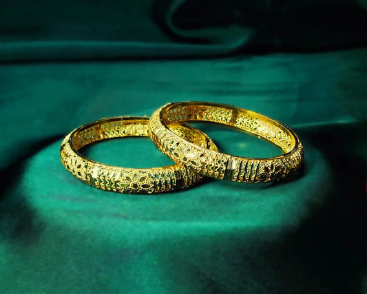 Golden Antique Finish Festive Bangles